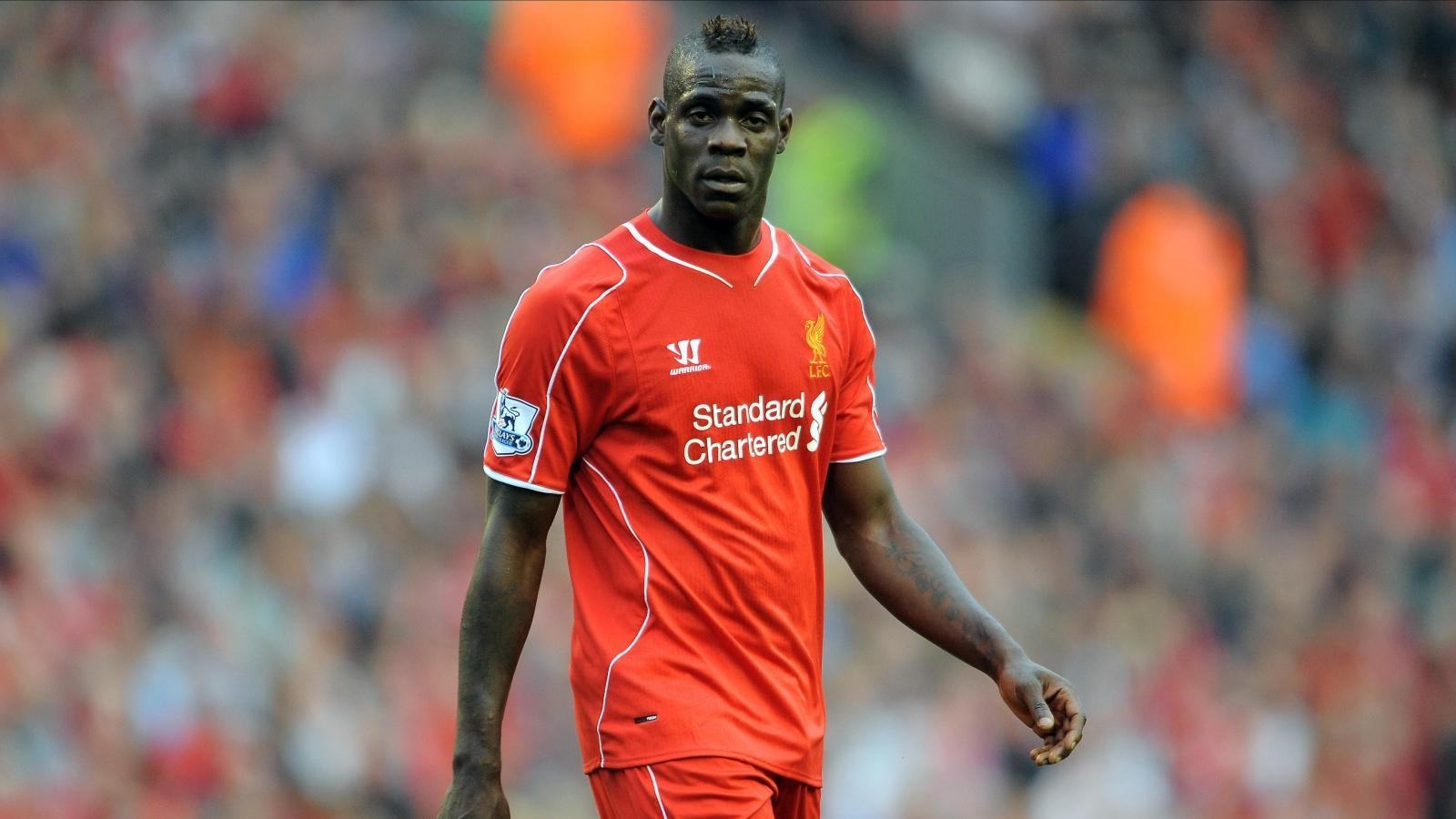 Mario Balotelli during the Premier League match between Liverpool and Burnley at Anfield, Liverpool, September 2014.