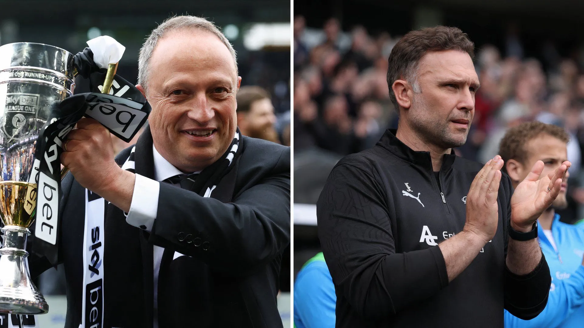 Chủ sở hữu Derby County David Clowes và HLV John Eustace thảo luận về kế hoạch của đội bóng