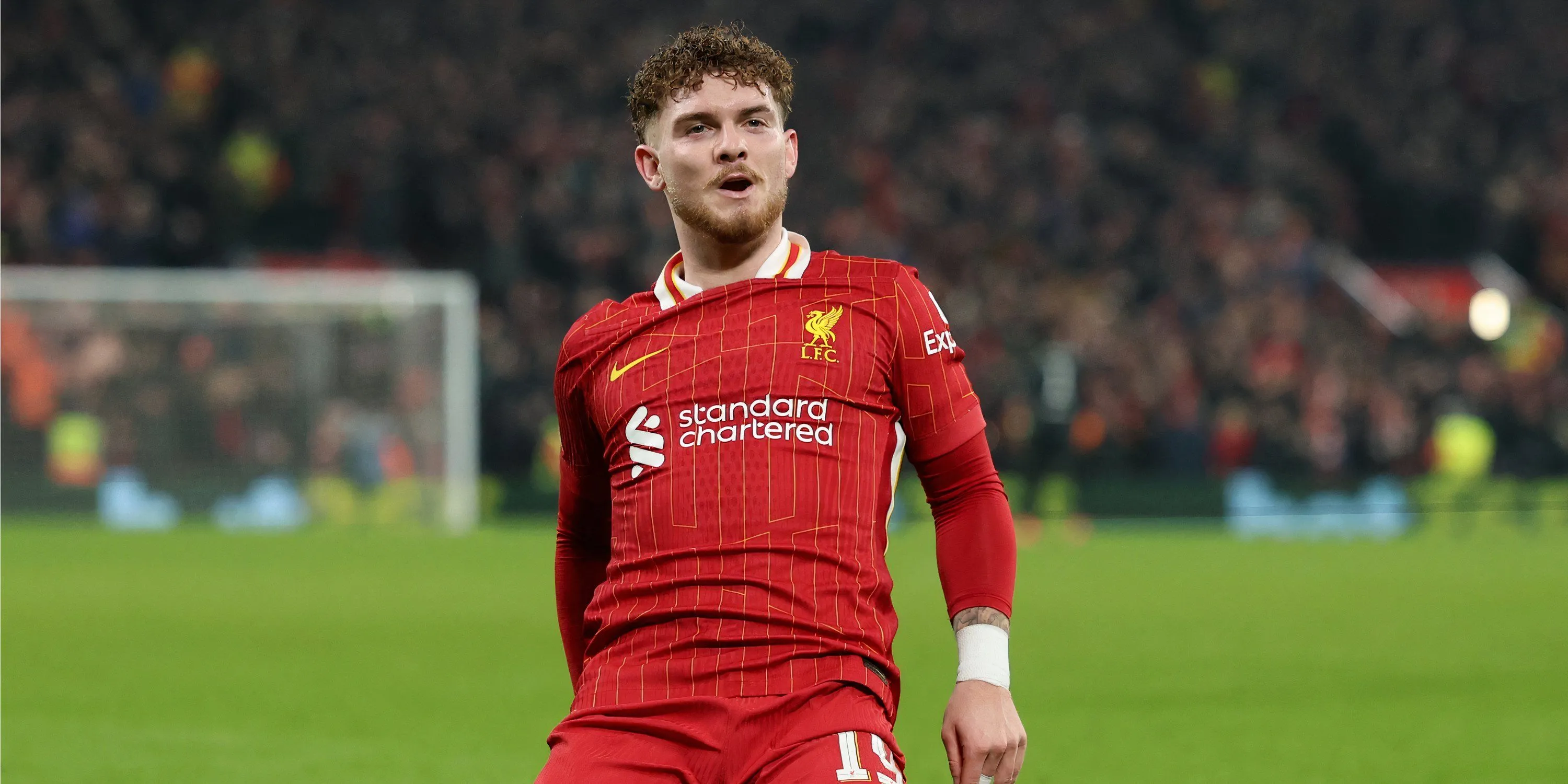 Harvey Elliott ăn mừng trong màu áo Liverpool, cầu thủ đang được Wolves quan tâm