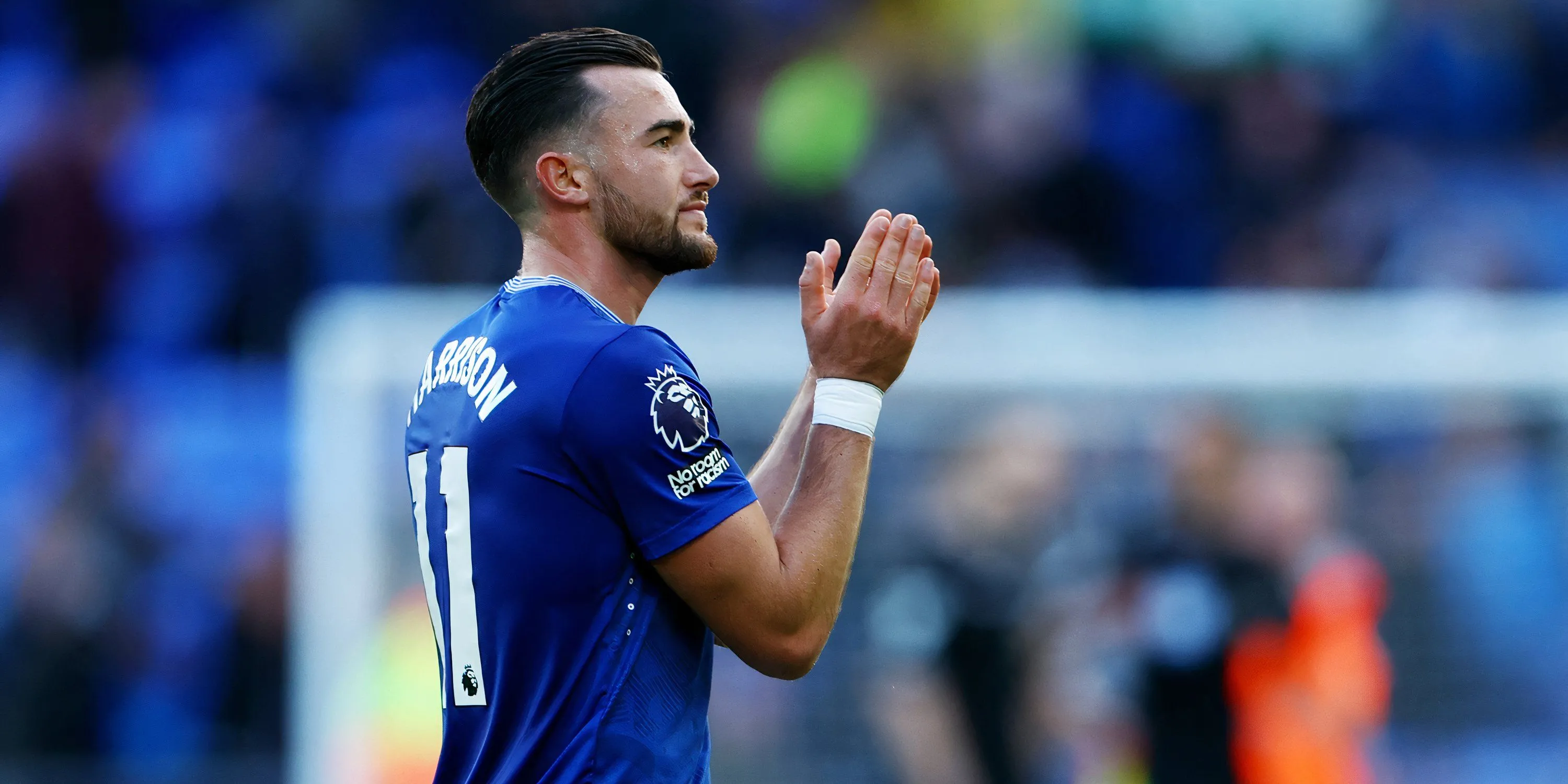 Jack Harrison trong màu áo Everton thi đấu tại Ngoại hạng Anh