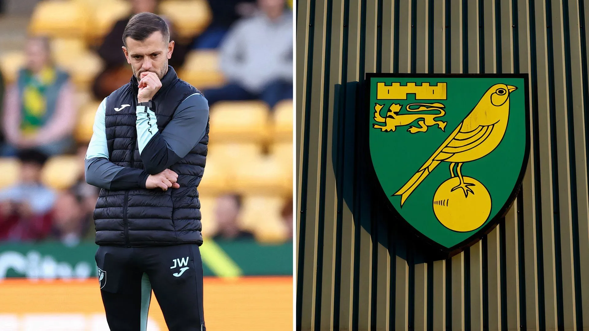 Jack Wilshere trong vai trò HLV tạm quyền của Norwich City sau khi Johannes Hoff Thorup bị sa thải
