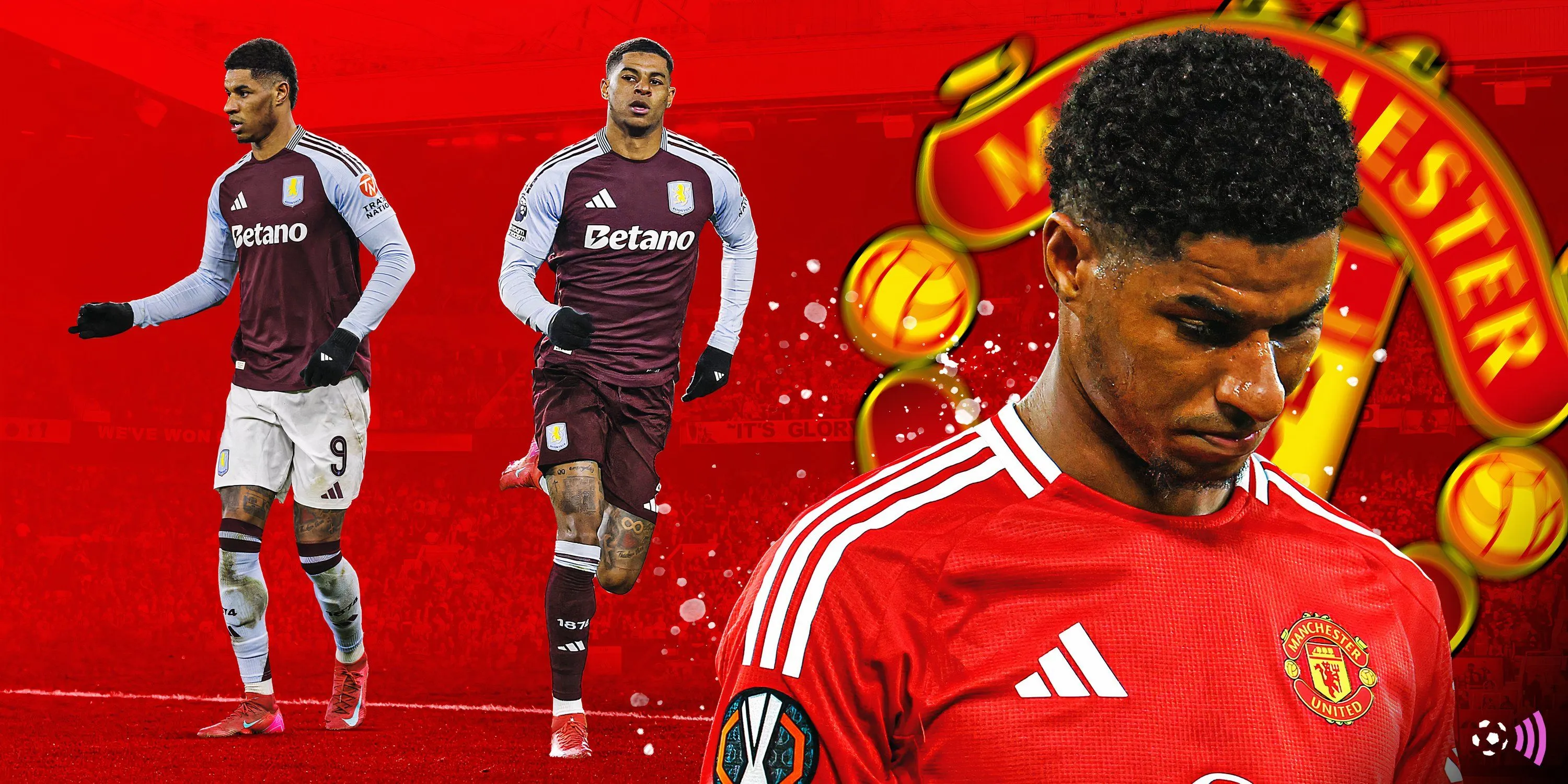 Marcus Rashford trong màu áo Aston Villa thi đấu tại Premier League.