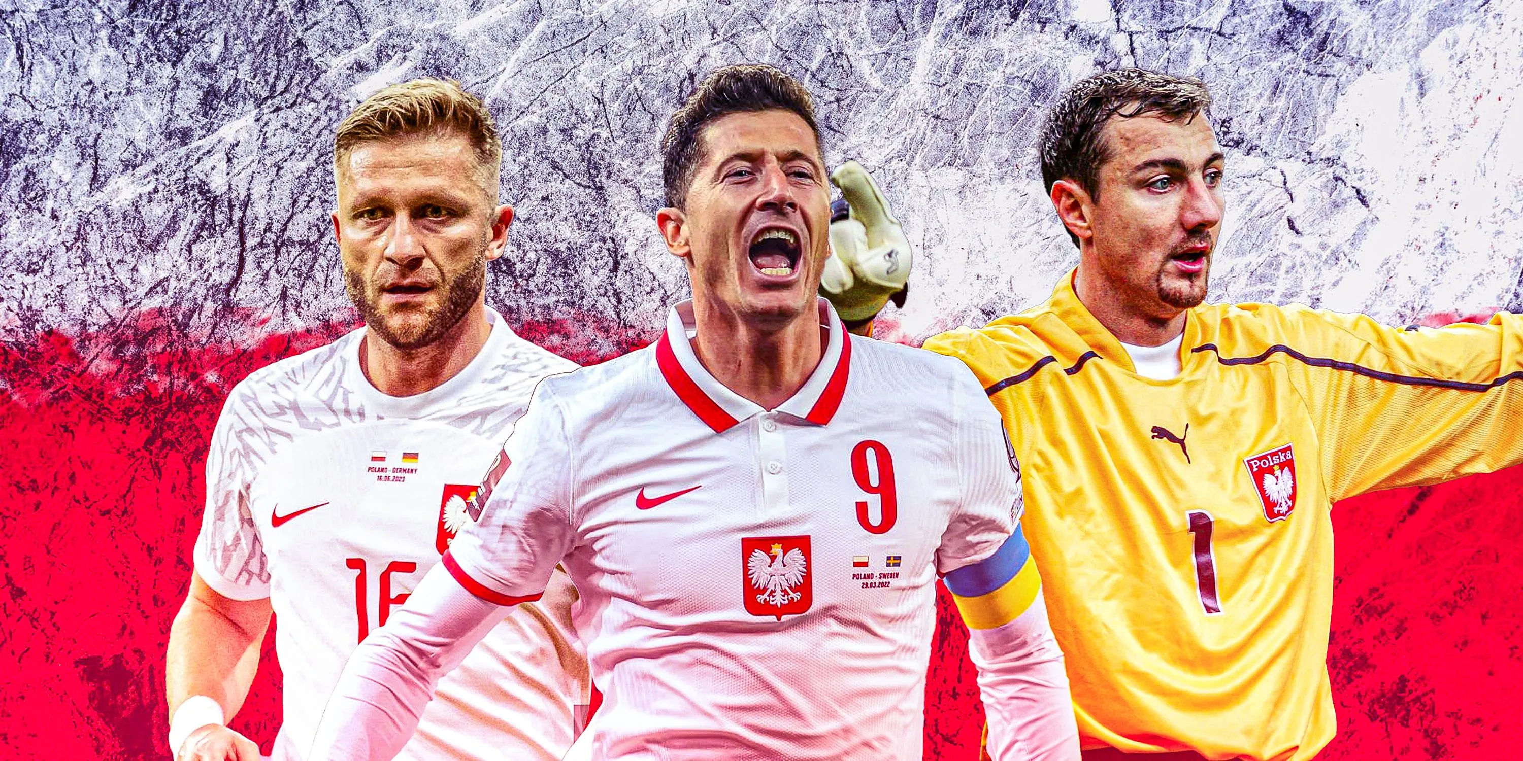 Olisadebe ăn mừng bàn thắng cùng đội tuyển Ba Lan tại Vòng loại World Cup