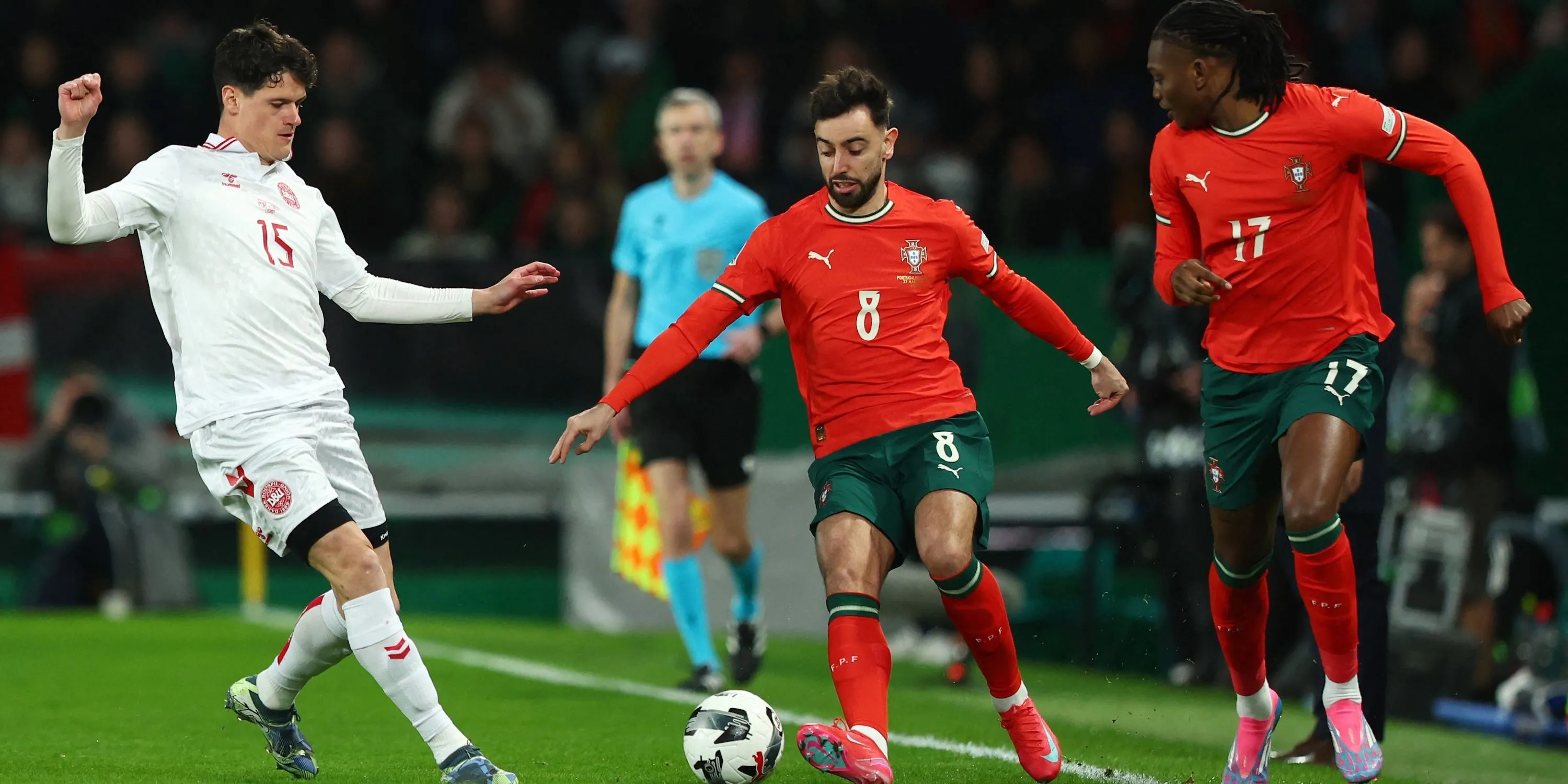 Bruno Fernandes trong trận đấu của đội tuyển Bồ Đào Nha tại Nations League