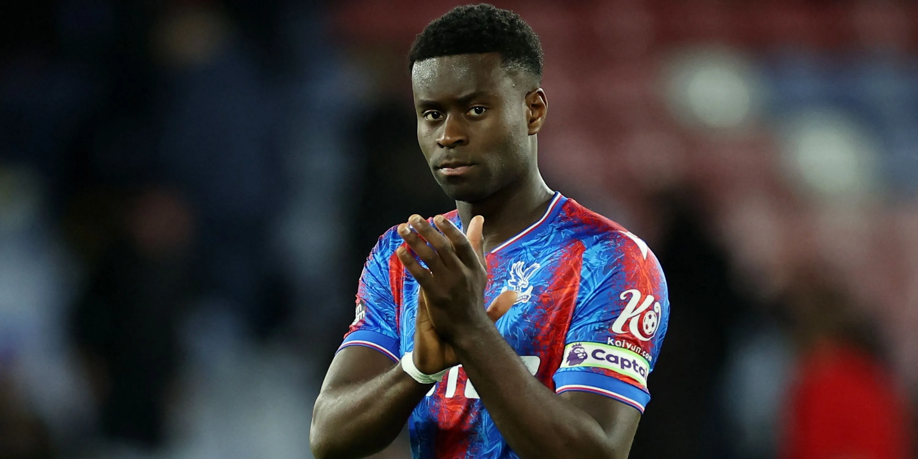 Trung vệ Marc Guehi của Crystal Palace phản ứng sau trận đấu