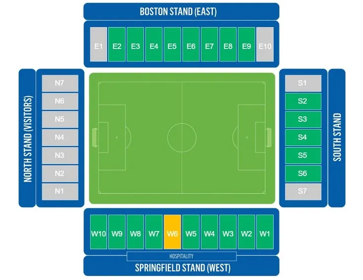 Sơ đồ bố cục khán đài sân vận động Brick Community Stadium