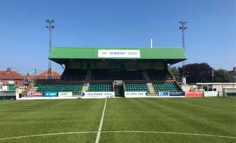 Sơ đồ bố trí chỗ ngồi sân Croft Park, giúp định hình trải nghiệm bóng đá tại Blyth Spartans.