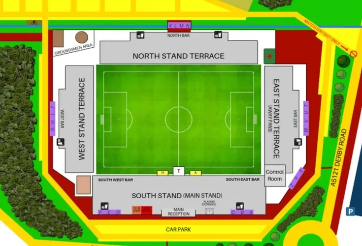 Sơ đồ bố trí chỗ ngồi tại Pirelli Stadium, giúp khán giả dễ dàng định vị vị trí của mình