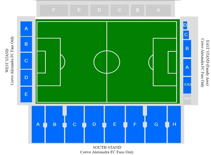 Sơ đồ bố trí khán đài Alexandra Stadium