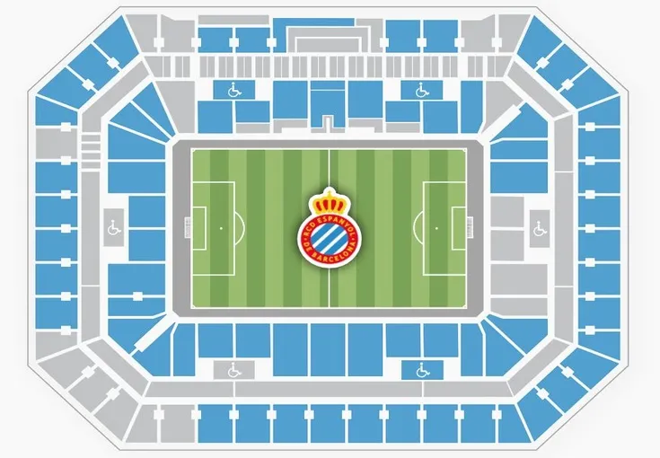 Sơ đồ tổng thể bố cục chỗ ngồi của sân Stage Front Stadium, mời gọi khám phá từng góc khán đài.