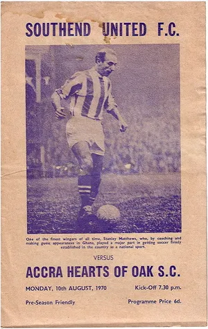 Tấm chương trình thi đấu cũ của câu lạc bộ Southend United