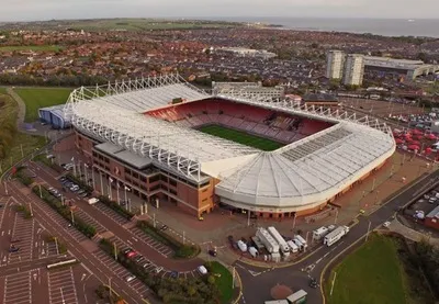 Toàn cảnh Sân vận động Ánh Sáng từ trên cao, biểu tượng của CLB Sunderland.