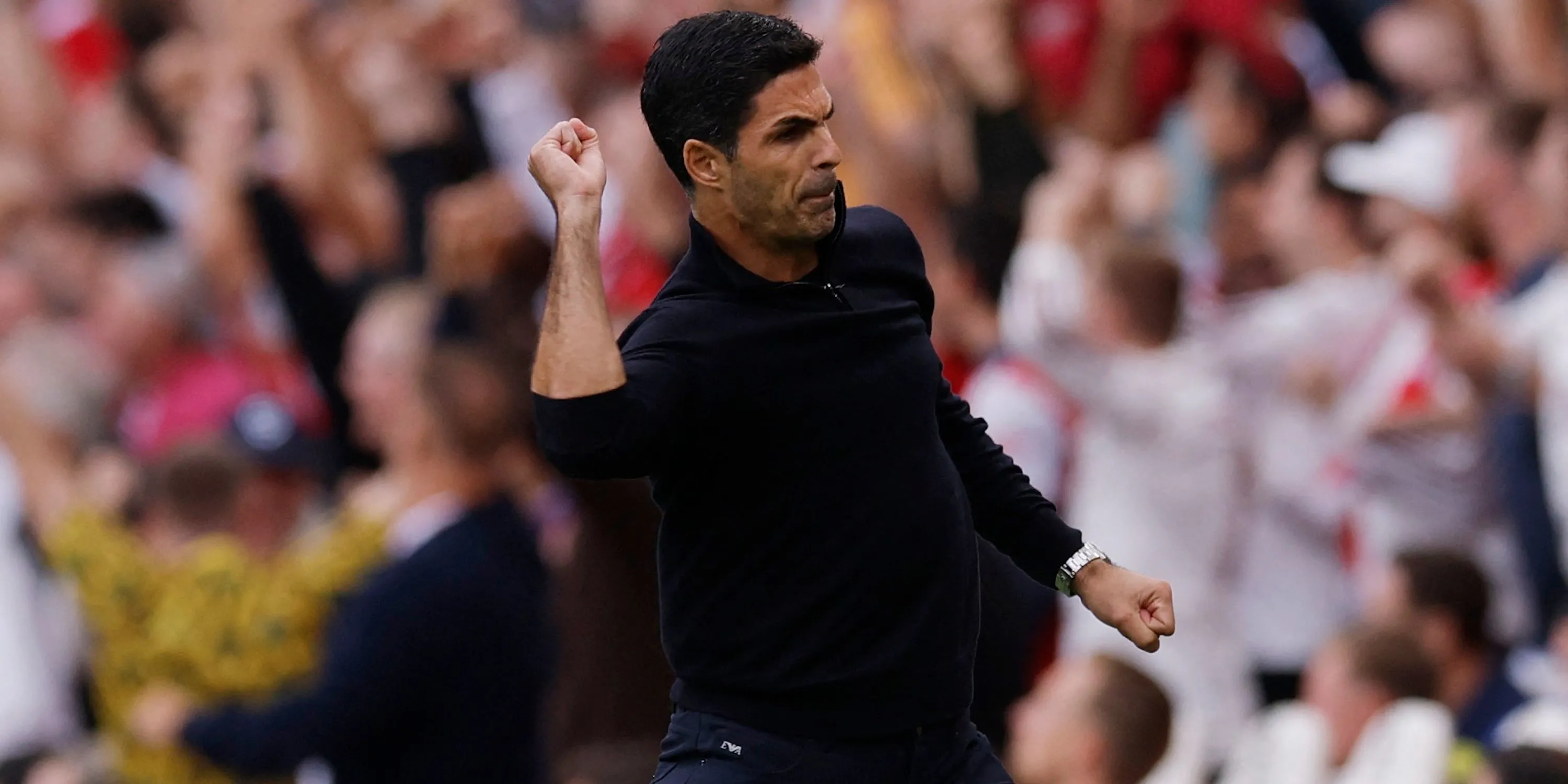 Mikel Arteta ăn mừng cuồng nhiệt sau bàn thắng của Bukayo Saka, niềm hy vọng Arsenal