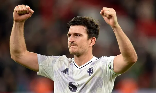 Harry Maguire trong khoảnh khắc ăn mừng tại Anfield, trung vệ Man Utd giữ vai trò thủ lĩnh